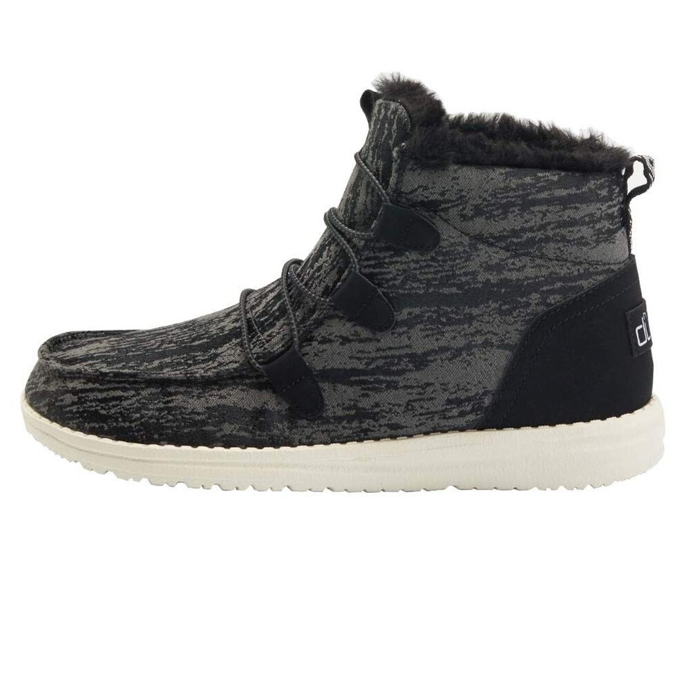 HEYDUDE WOMEN'S LEA FUR BLACK SIZE 5 | WOMEN’S SHOES | WOMEN’S LACE UP BOOTS